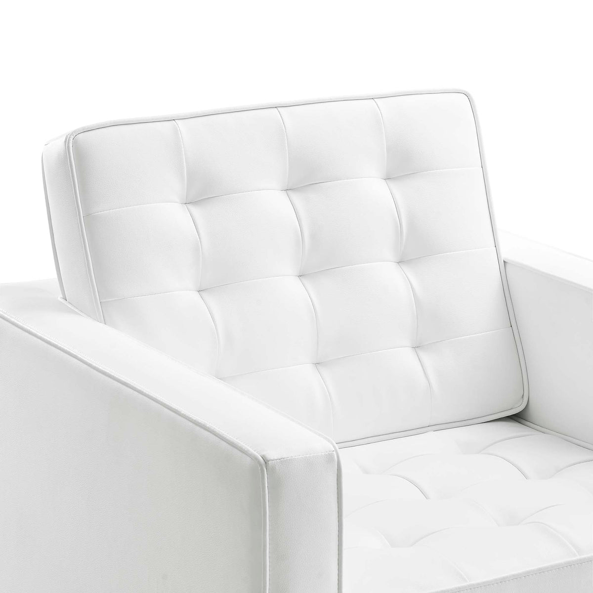 Loft Tufted Vegan Leather Armchairs Set of 2 by Modway, photo 30 of 32