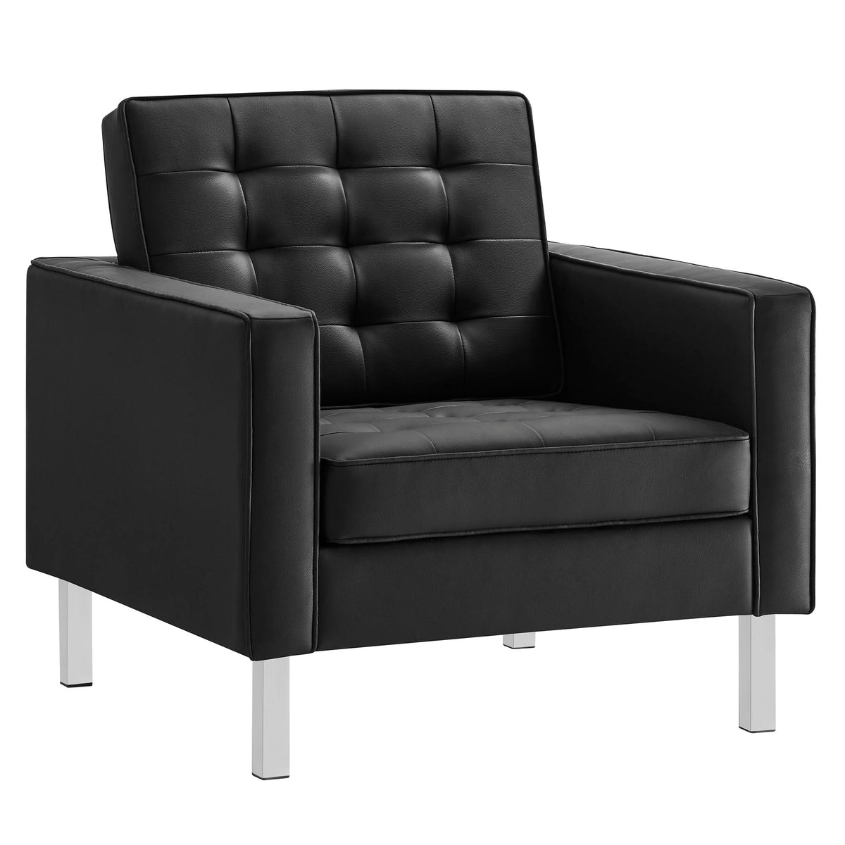 Loft 3 Piece Tufted Upholstered Faux Leather Set by Modway, photo 6 of 41