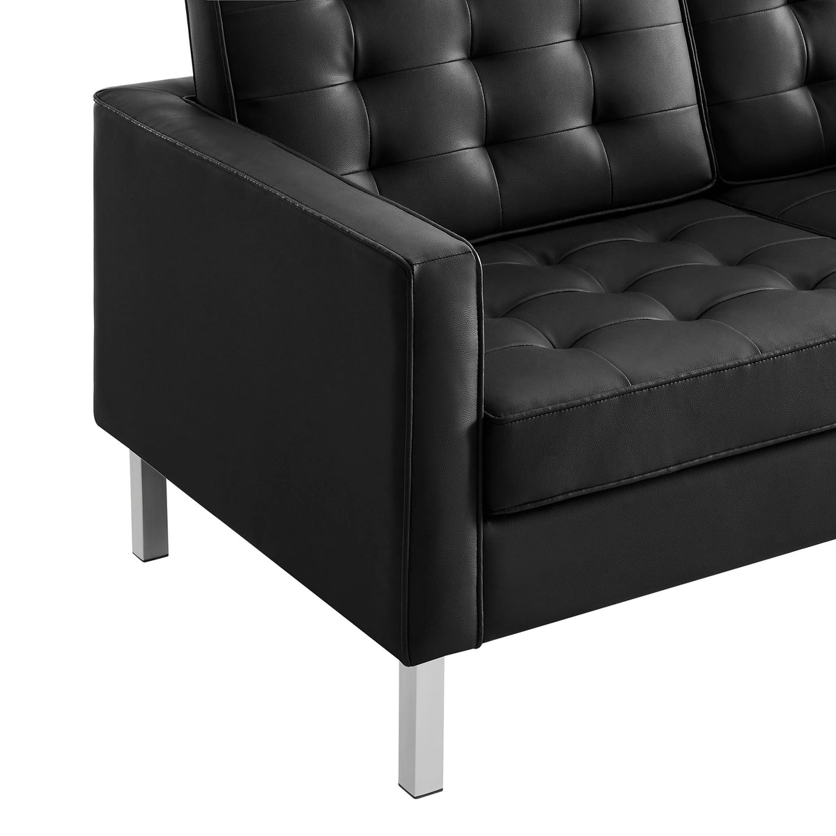 Loft 3 Piece Tufted Upholstered Faux Leather Set by Modway, photo 9 of 41