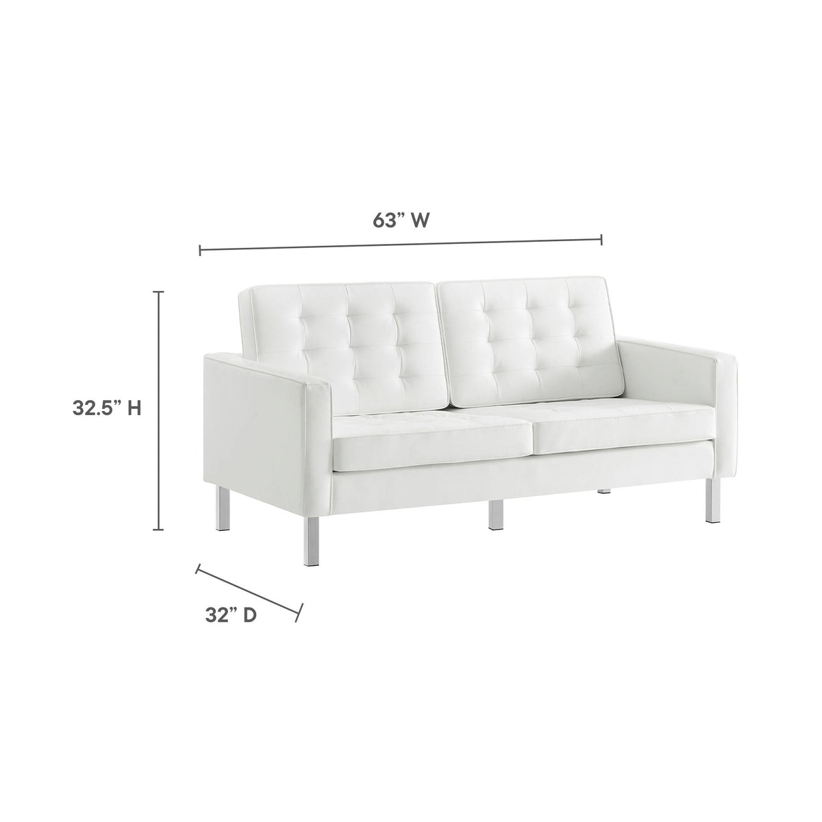 Loft 3 Piece Tufted Upholstered Faux Leather Set by Modway, photo 16 of 41