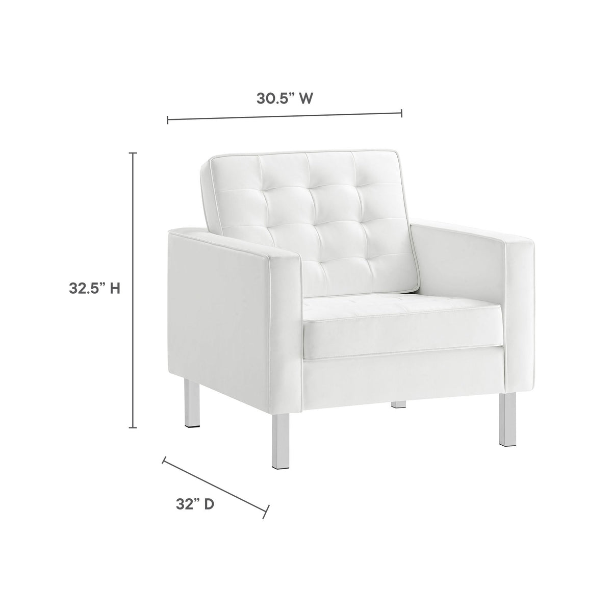 Loft 3 Piece Tufted Upholstered Faux Leather Set by Modway, photo 17 of 41