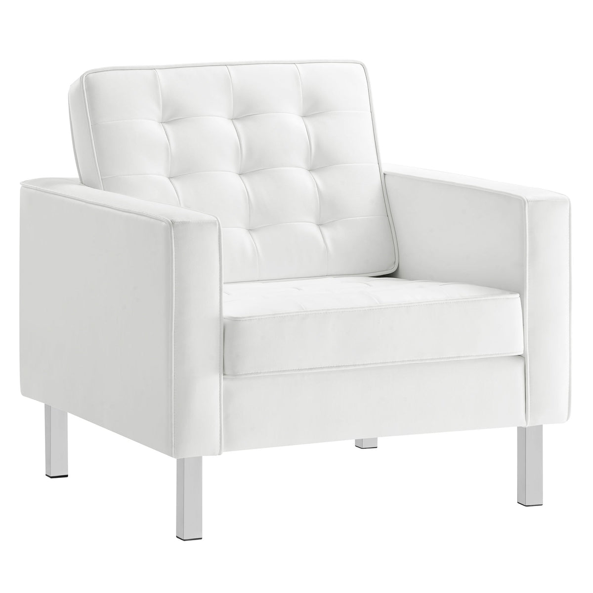Loft 3 Piece Tufted Upholstered Faux Leather Set by Modway, photo 20 of 41