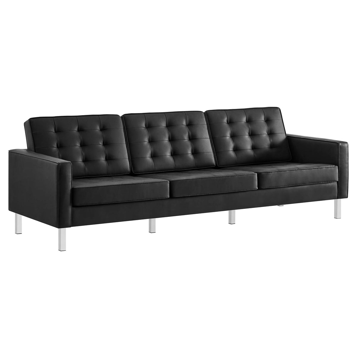 Loft Tufted Upholstered Faux Leather Sofa and Armchair Set by Modway, photo 5 of 40