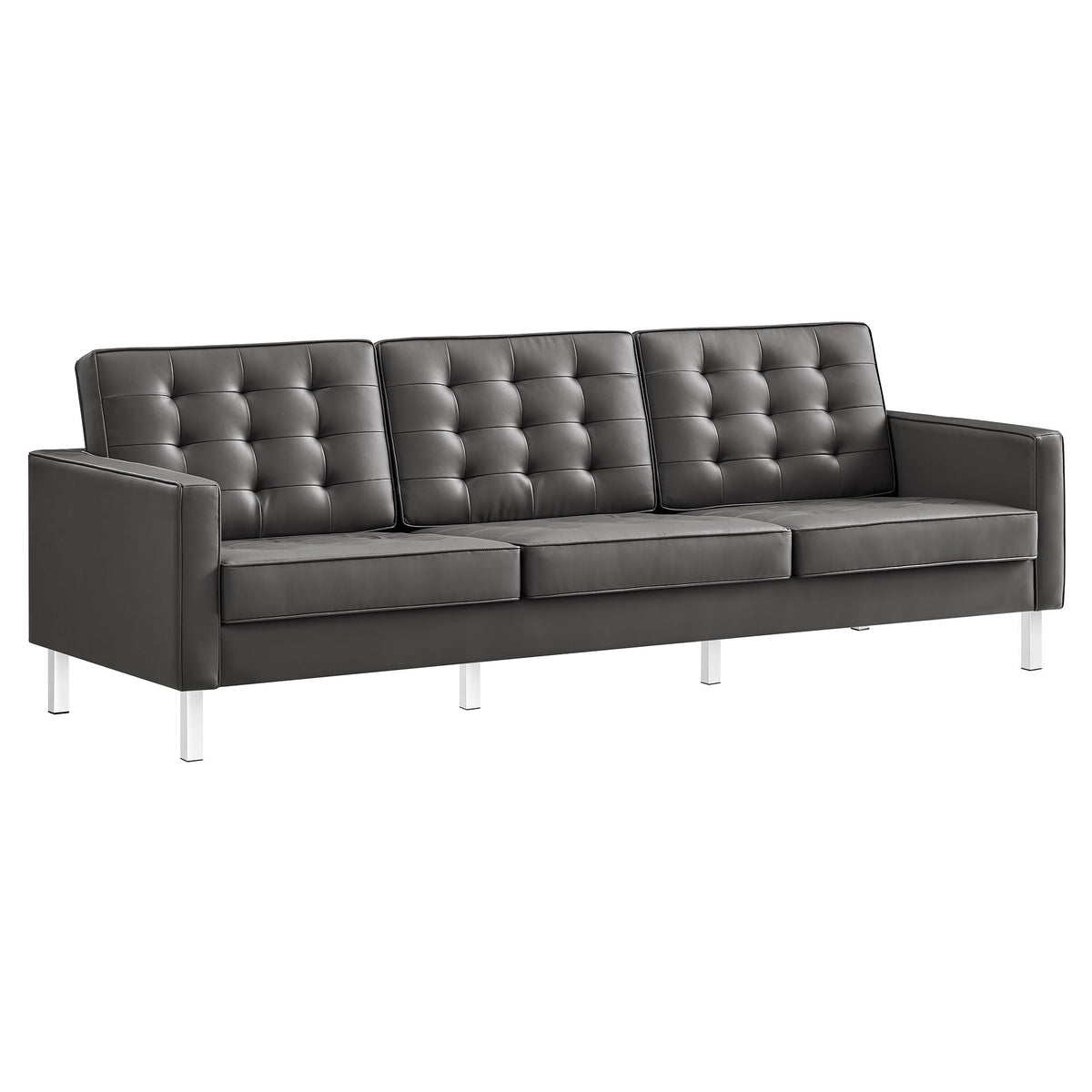 Loft Tufted Upholstered Faux Leather Sofa and Armchair Set by Modway, photo 18 of 40
