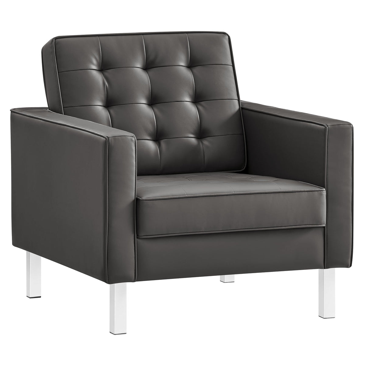 Loft Tufted Upholstered Faux Leather Sofa and Armchair Set by Modway, photo 19 of 40