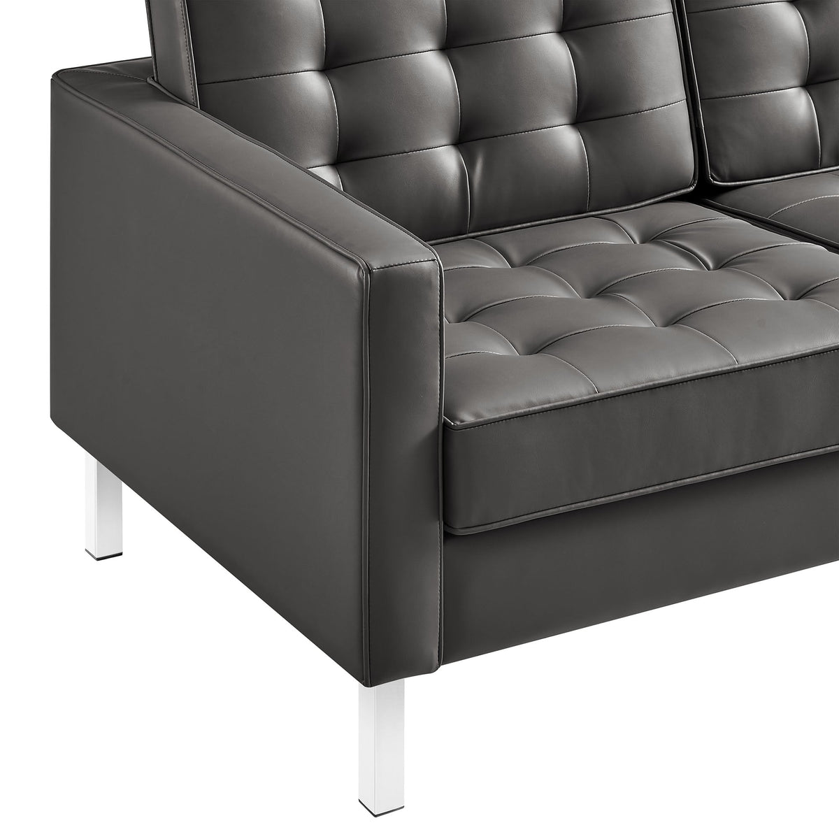 Loft Tufted Upholstered Faux Leather Sofa and Armchair Set by Modway, photo 22 of 40