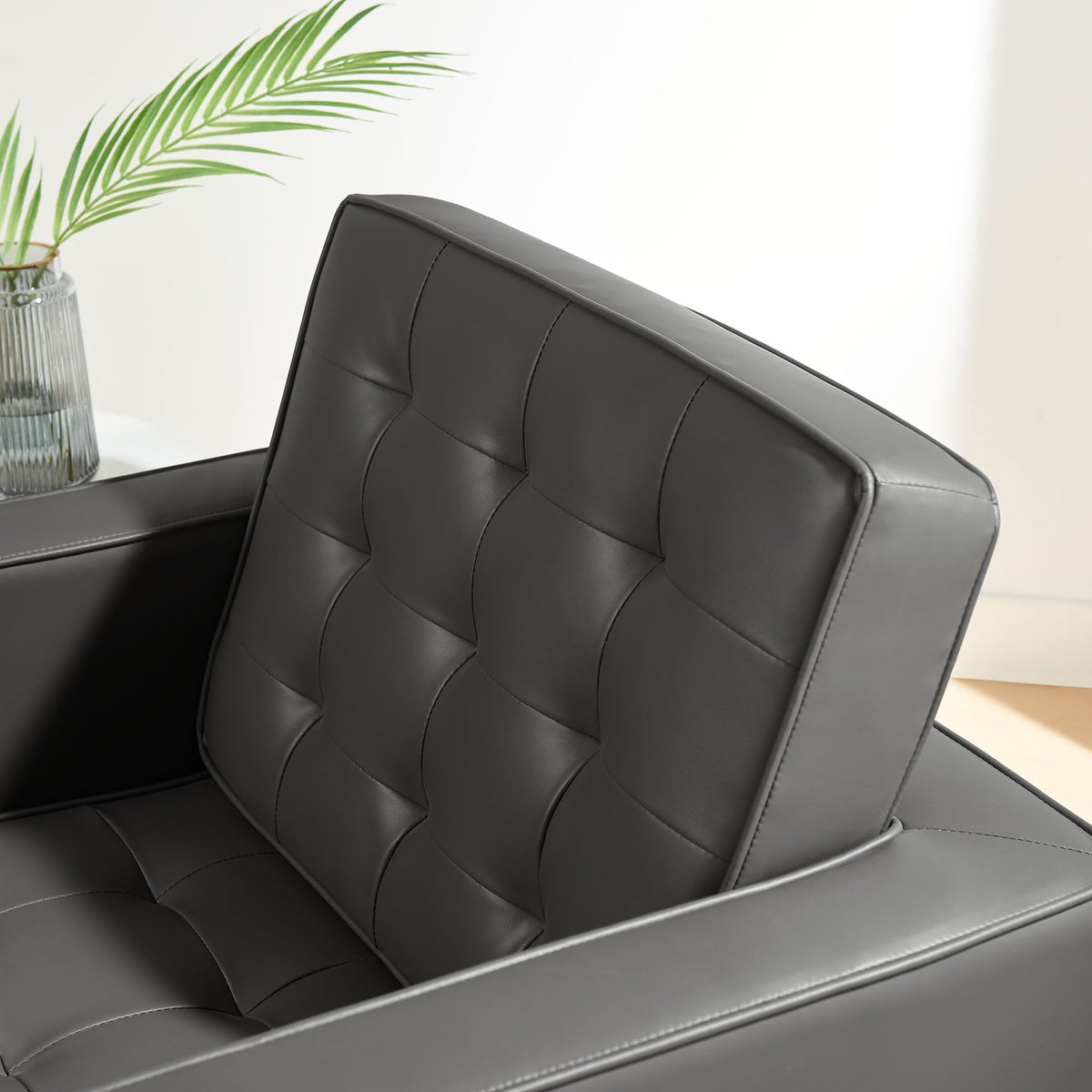 Loft Tufted Upholstered Faux Leather Sofa and Armchair Set by Modway, photo 26 of 40