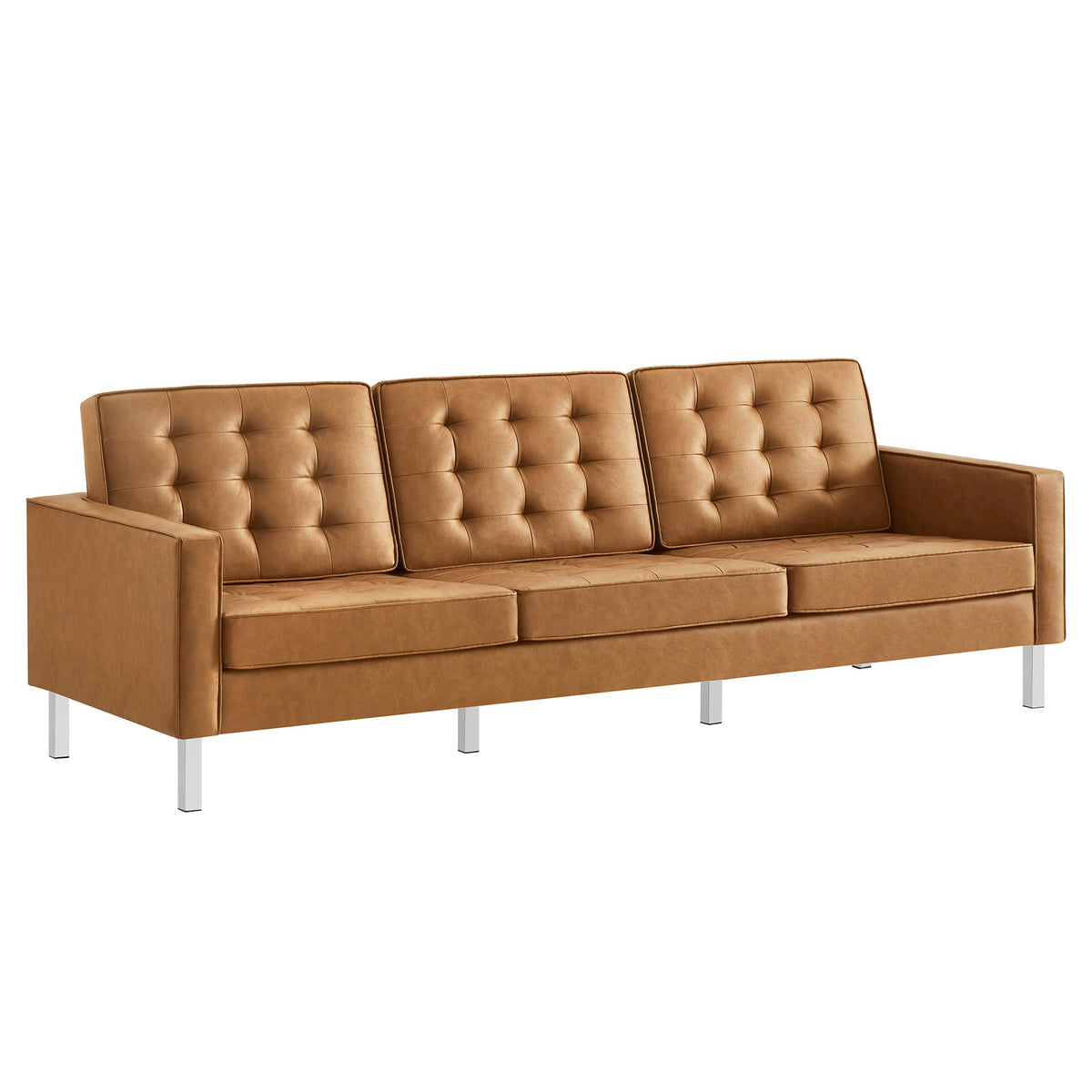 Loft Tufted Upholstered Faux Leather Sofa and Armchair Set by Modway, photo 31 of 40