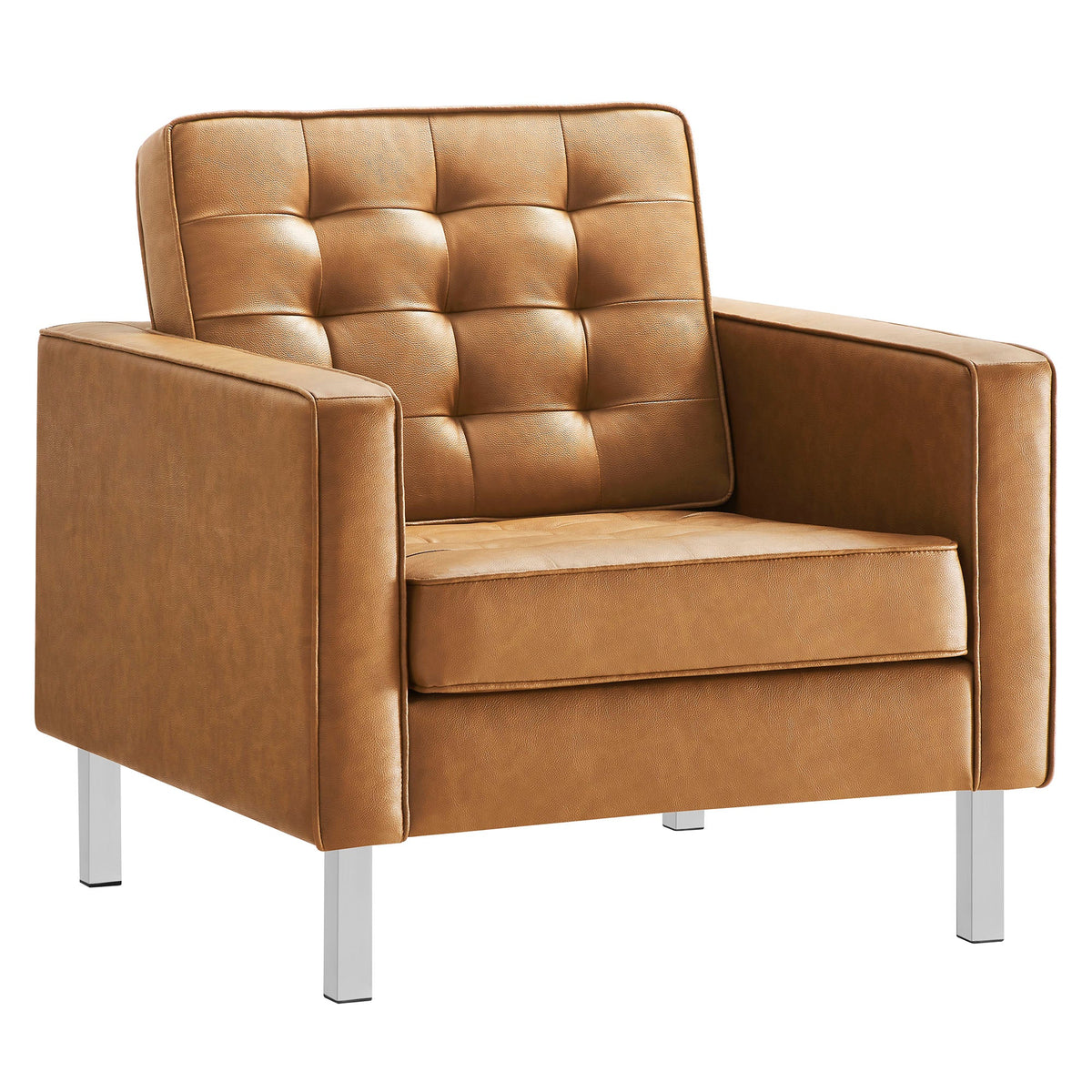 Loft Tufted Upholstered Faux Leather Sofa and Armchair Set by Modway, photo 32 of 40