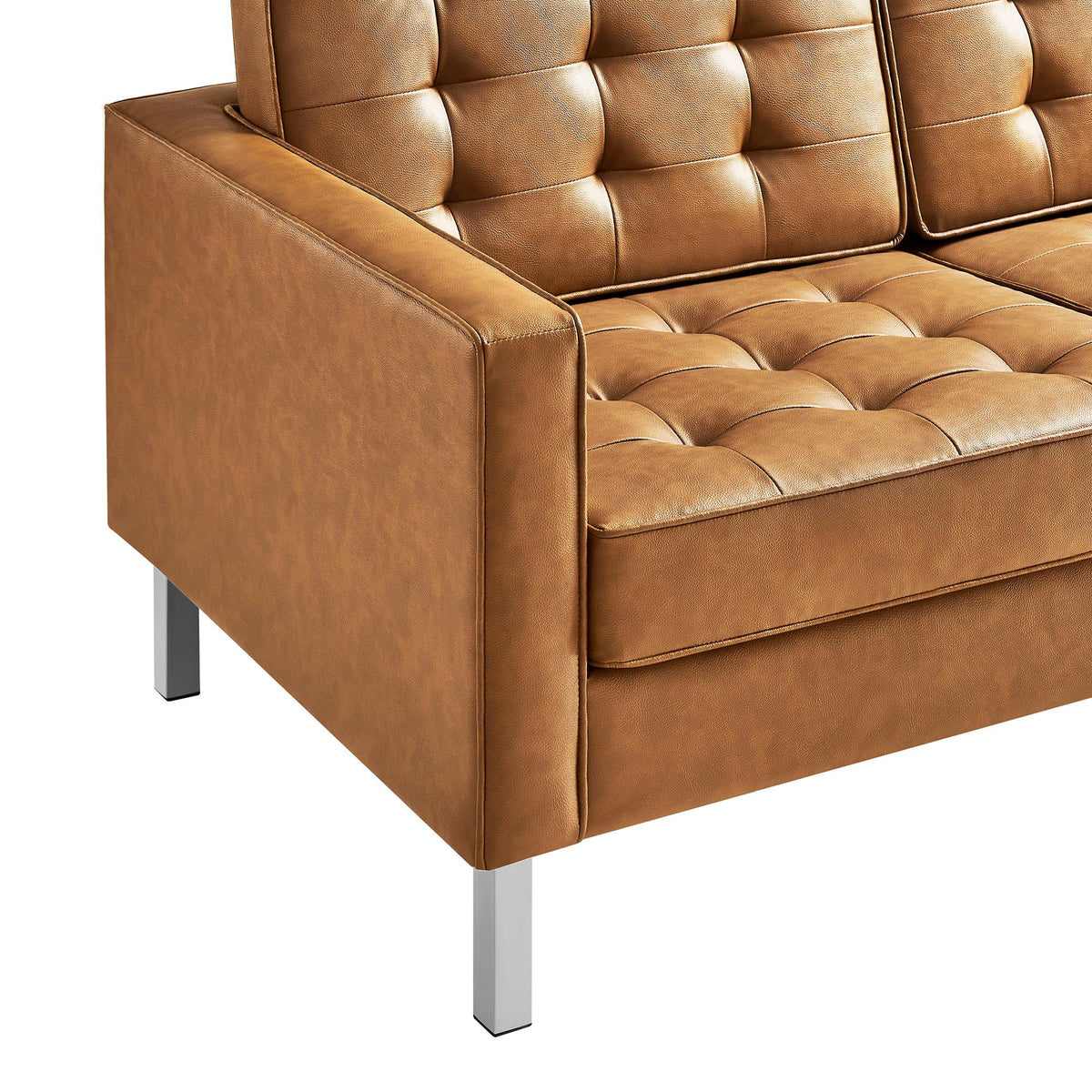 Loft Tufted Upholstered Faux Leather Sofa and Armchair Set by Modway, photo 35 of 40