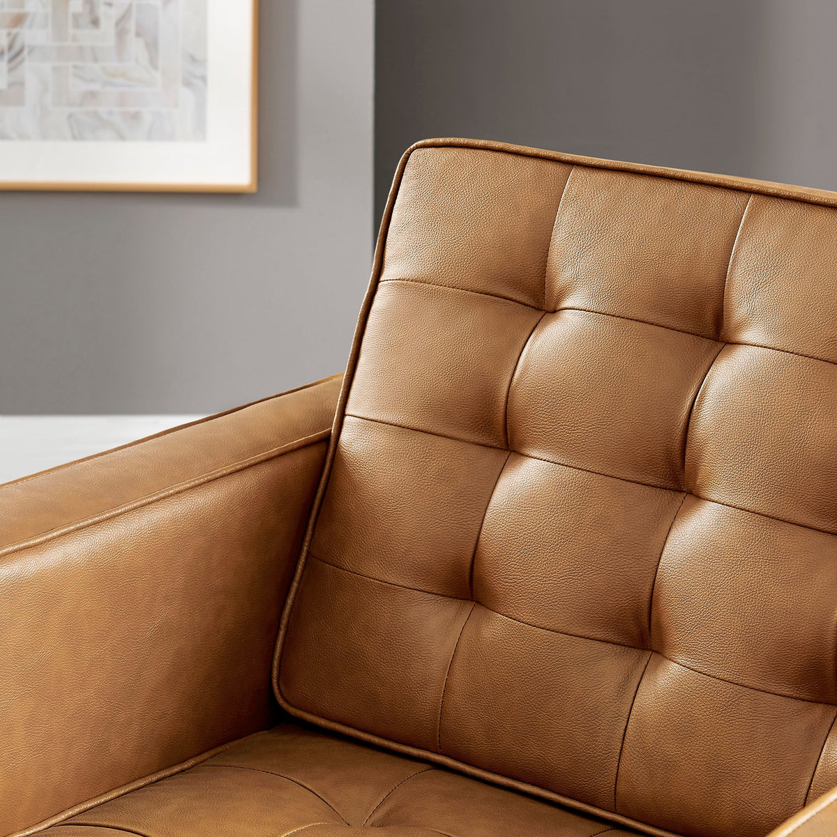 Loft Tufted Upholstered Faux Leather Sofa and Armchair Set by Modway, photo 39 of 40