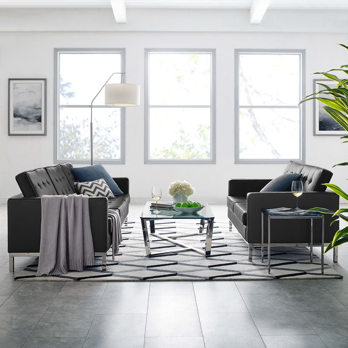Loft 2-Piece Tufted Vegan Leather Furniture Set by Modway, photo 10 of 21