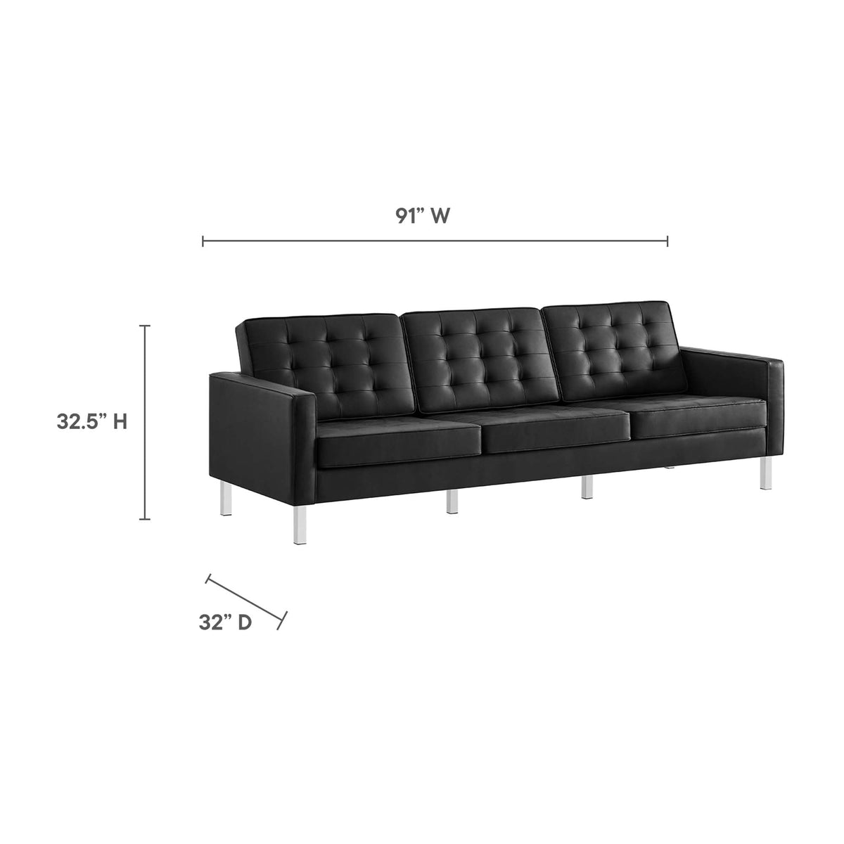 Loft 2-Piece Tufted Vegan Leather Furniture Set by Modway, photo 3 of 21