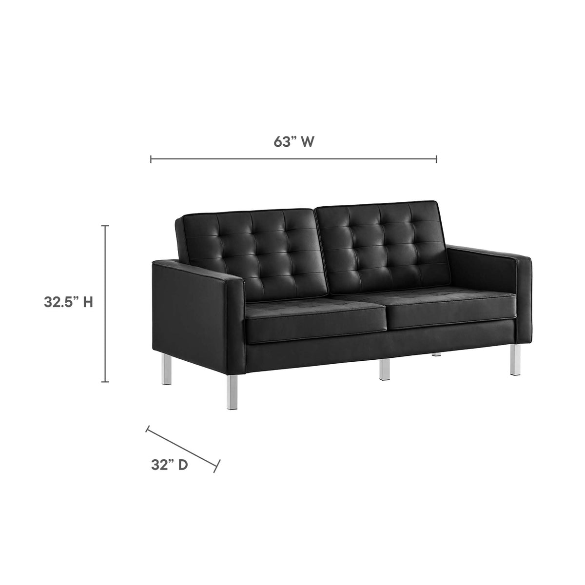 Loft 2-Piece Tufted Vegan Leather Furniture Set by Modway, photo 4 of 21