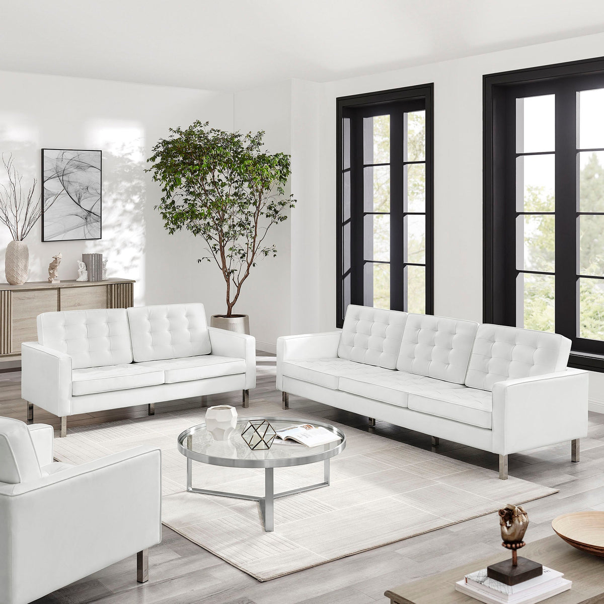 Loft 2-Piece Tufted Vegan Leather Furniture Set by Modway, photo 21 of 21