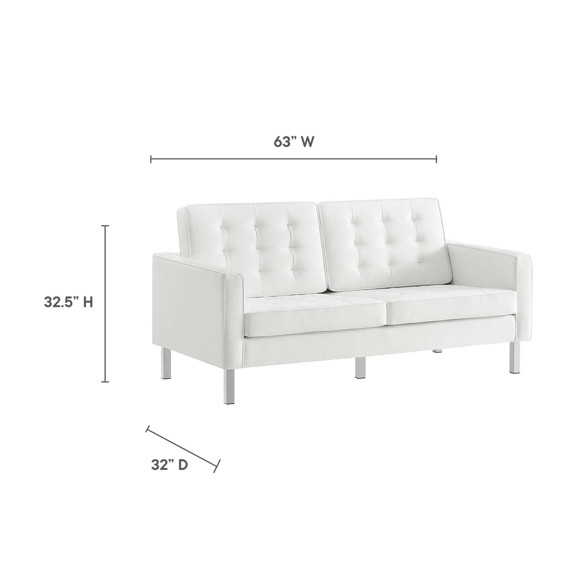 Loft 2-Piece Tufted Vegan Leather Furniture Set by Modway, photo 14 of 21