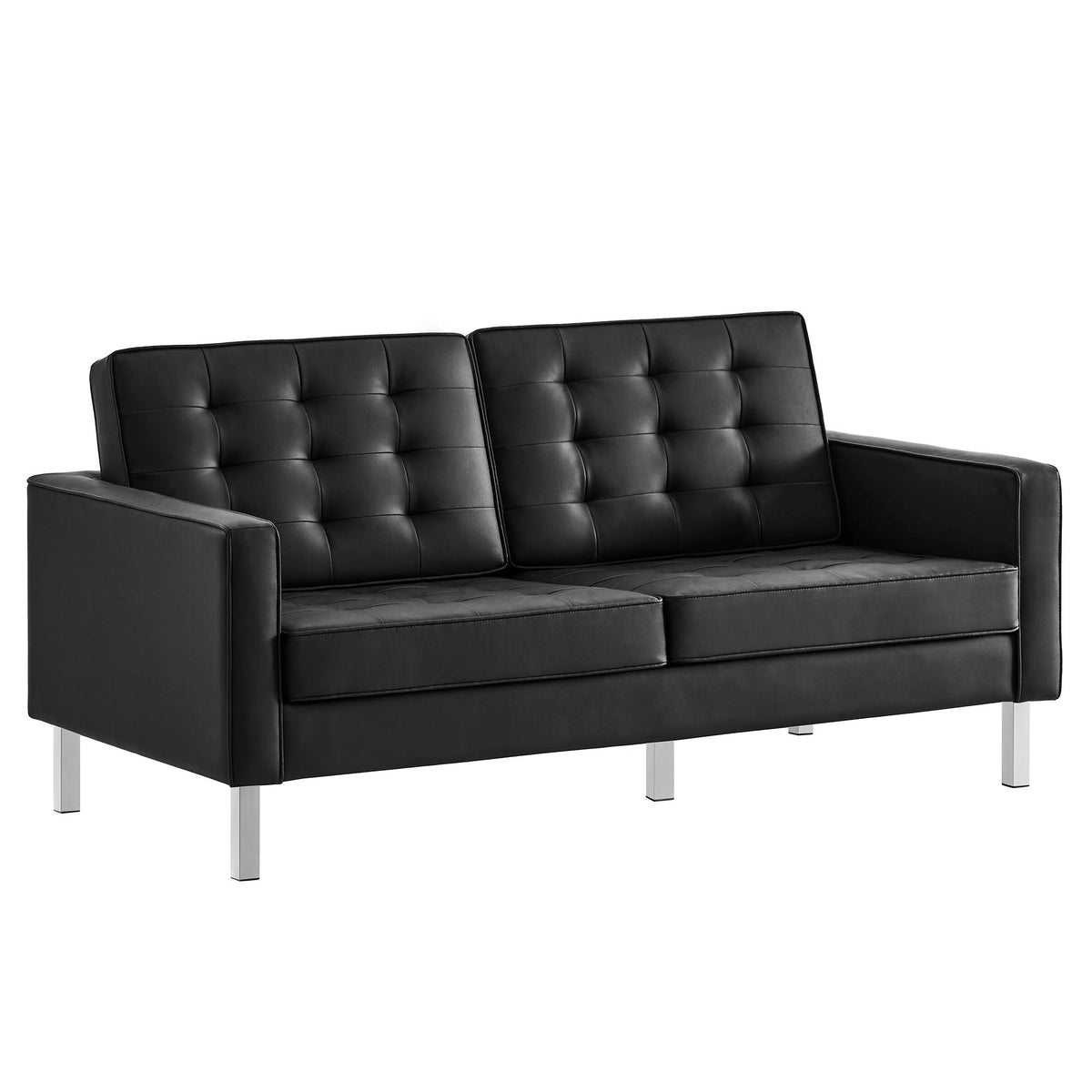 Loft 3 Piece Tufted Upholstered Faux Leather Set by Modway, photo 32 of 41