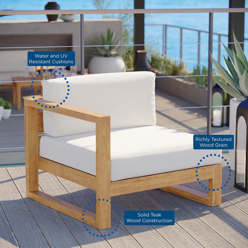 Upland Outdoor Patio Teak Wood Left-Arm Chair by Modway by HouseOfZazla