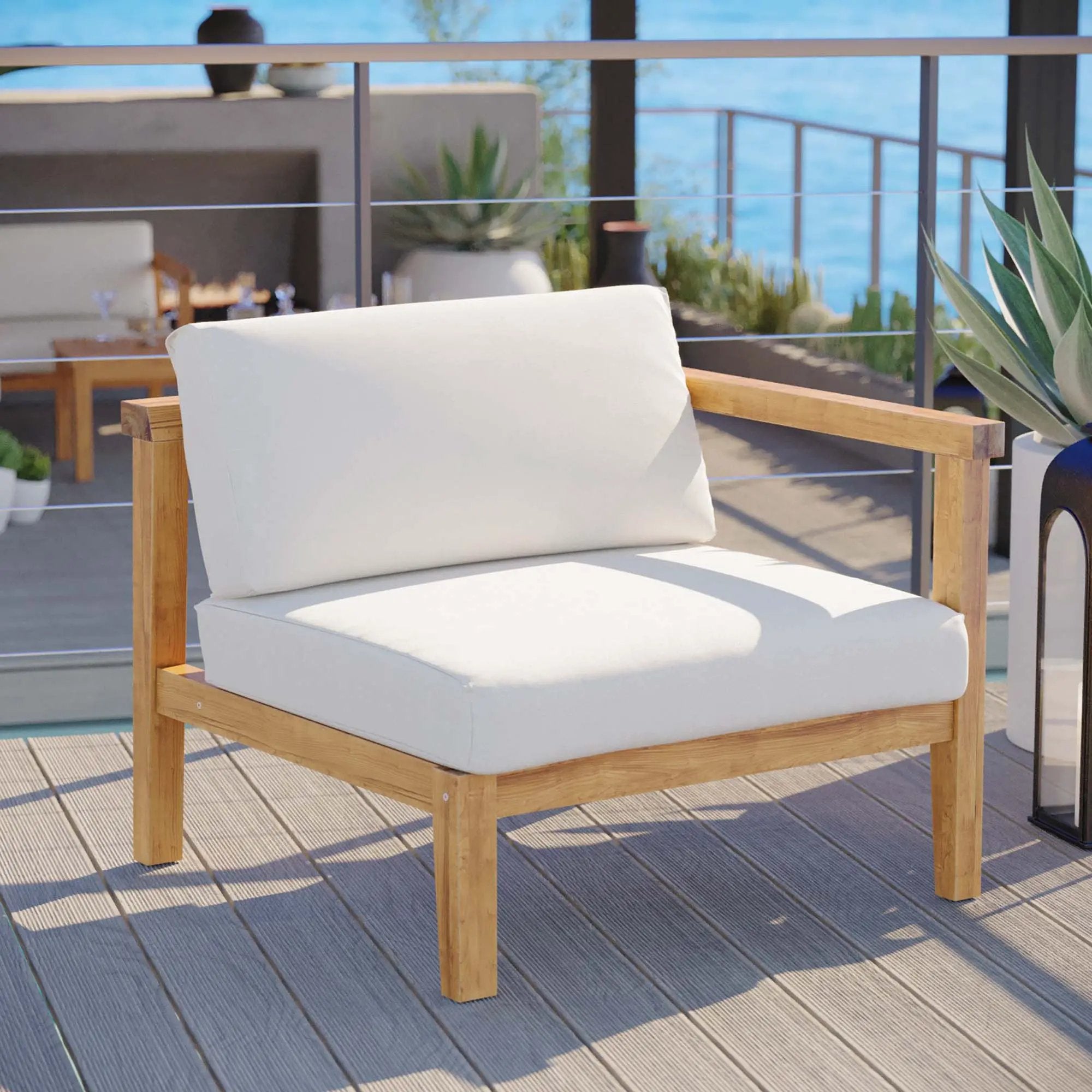 Bayport Outdoor Patio Teak Wood Right-Arm Chair by Modway by HouseOfZazla
