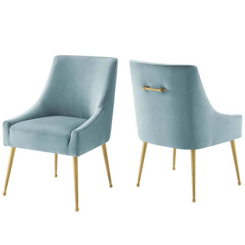 Discern Upholstered Performance Velvet Dining Chair Set of 2 by HouseOfZazla
