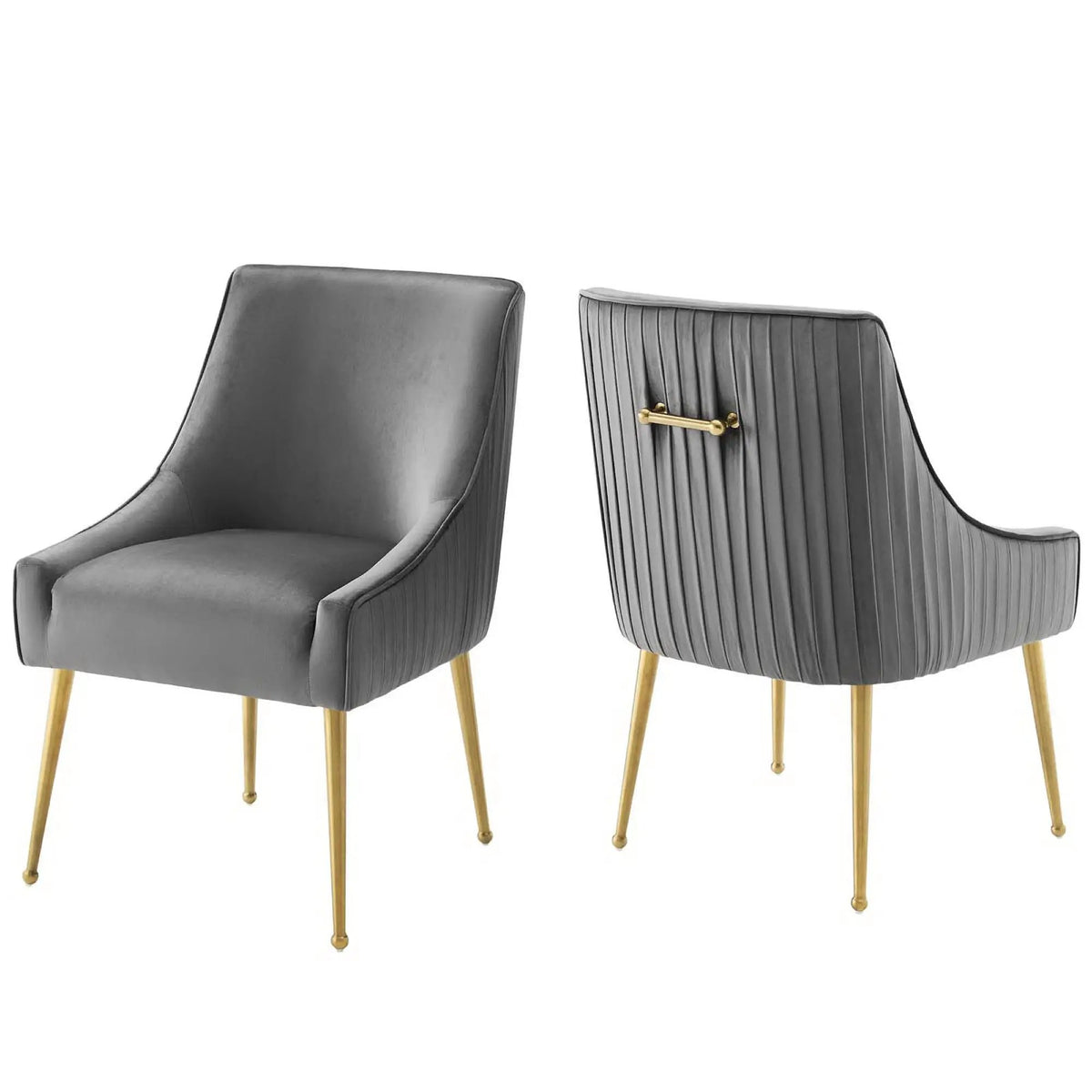 Discern Pleated Back Upholstered Performance Velvet Dining Chair Set of 2 by Modway by HouseOfZazla