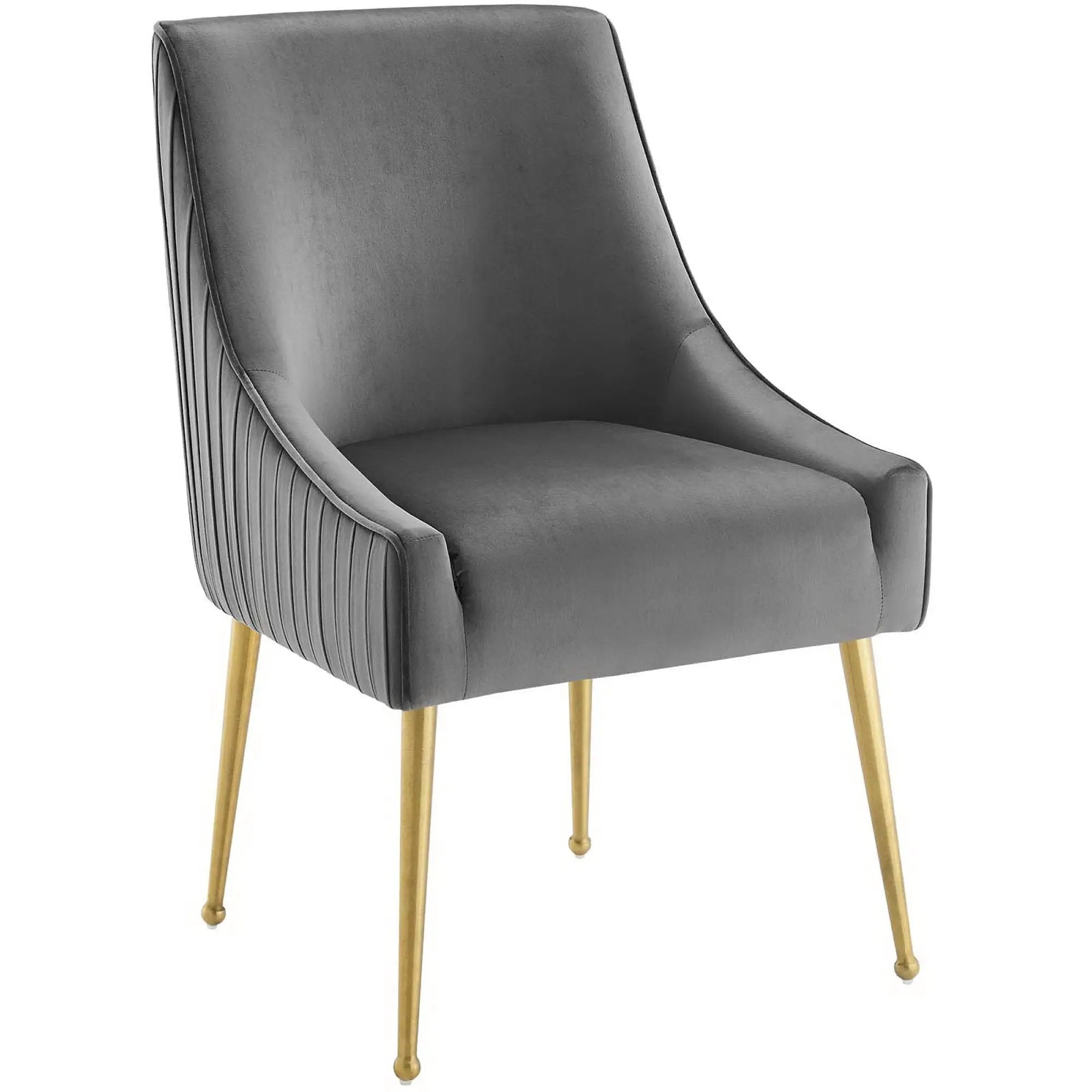 Discern Pleated Back Upholstered Performance Velvet Dining Chair Set of 2 by Modway by HouseOfZazla