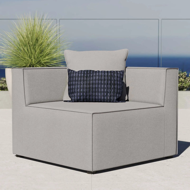 Saybrook Outdoor Patio Upholstered Sectional Sofa Corner Chair by HouseOfZazla