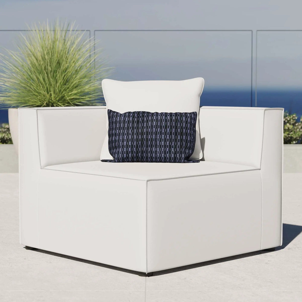 Saybrook Outdoor Patio Upholstered Sectional Sofa Corner Chair by HouseOfZazla
