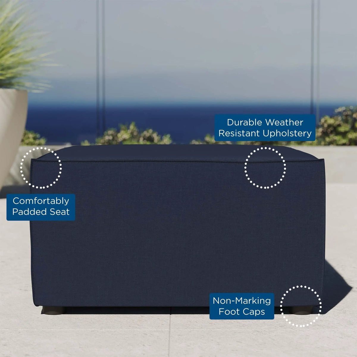 Saybrook Outdoor Patio Upholstered Sectional Sofa Ottoman by Modway by HouseOfZazla