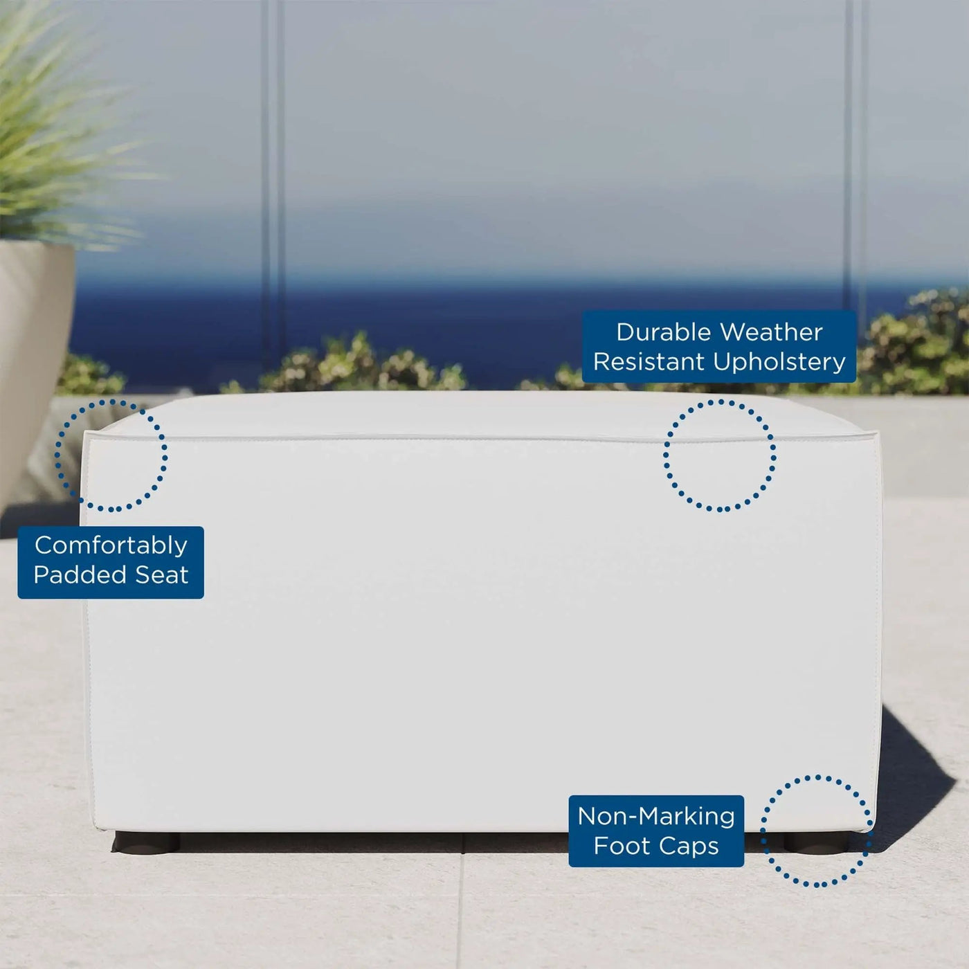 Saybrook Outdoor Patio Upholstered Sectional Sofa Ottoman by Modway by HouseOfZazla