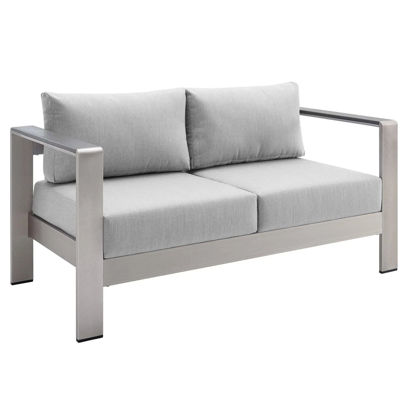 Shore Sunbrella Fabric Aluminum Outdoor Patio Loveseat by Modway by HouseOfZazla