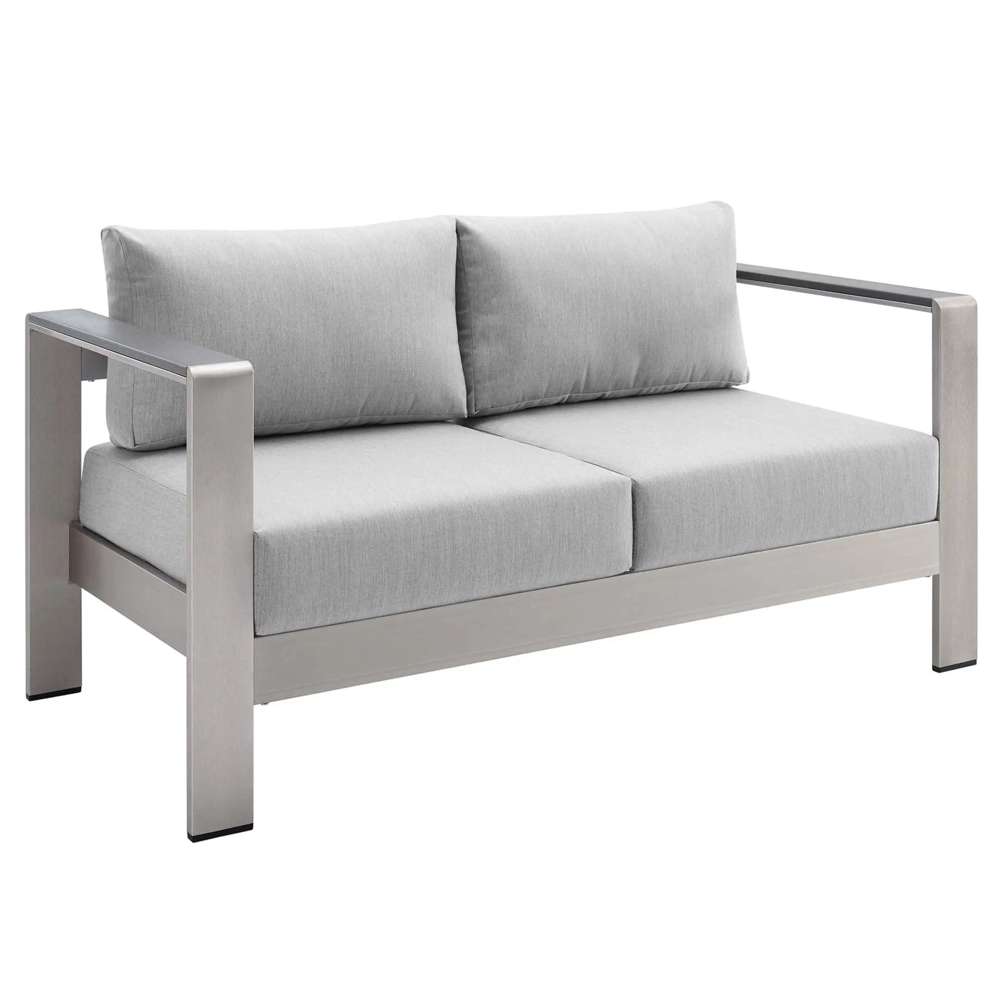 Shore Sunbrella Fabric Aluminum Outdoor Patio Loveseat by Modway by HouseOfZazla