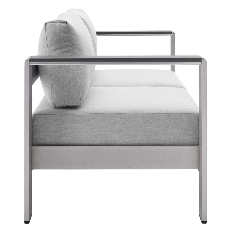 Shore Sunbrella Fabric Aluminum Outdoor Patio Loveseat by Modway by HouseOfZazla