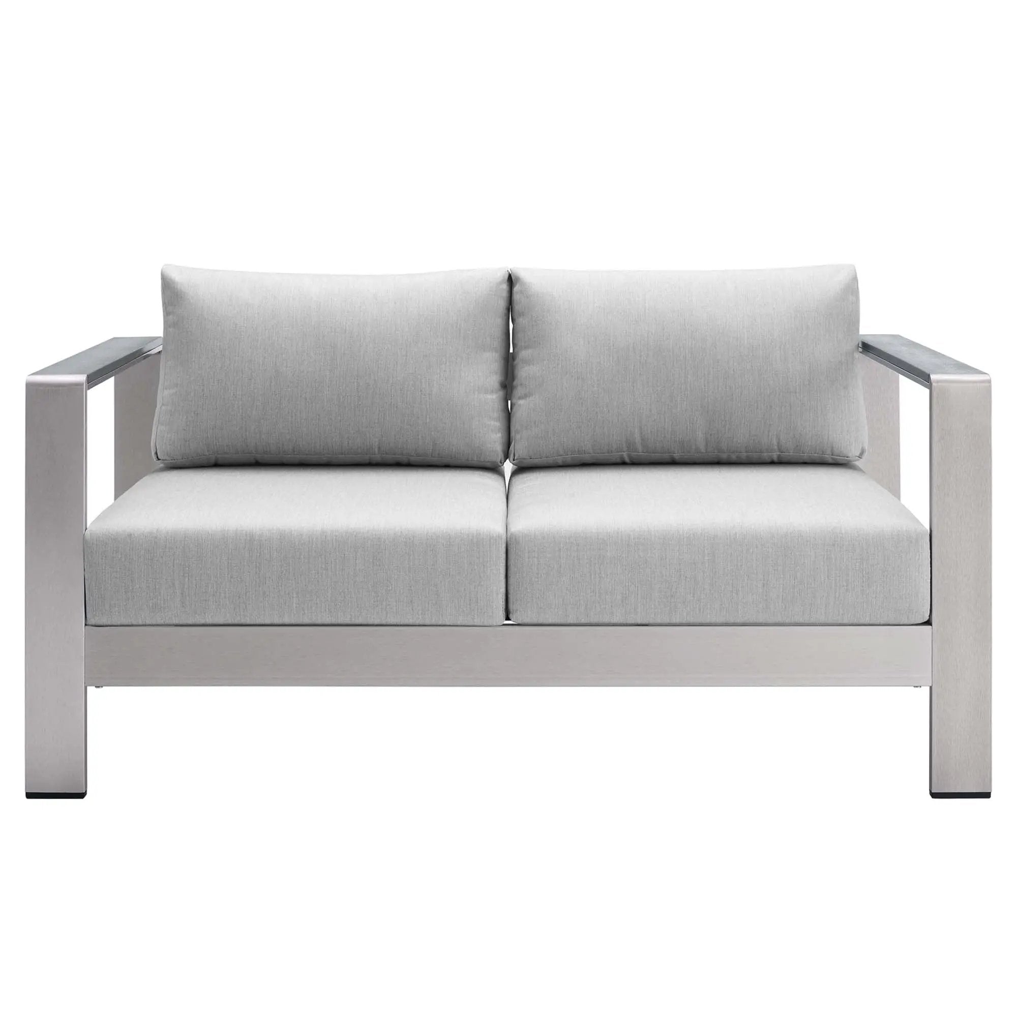 Shore Sunbrella Fabric Aluminum Outdoor Patio Loveseat by Modway by HouseOfZazla