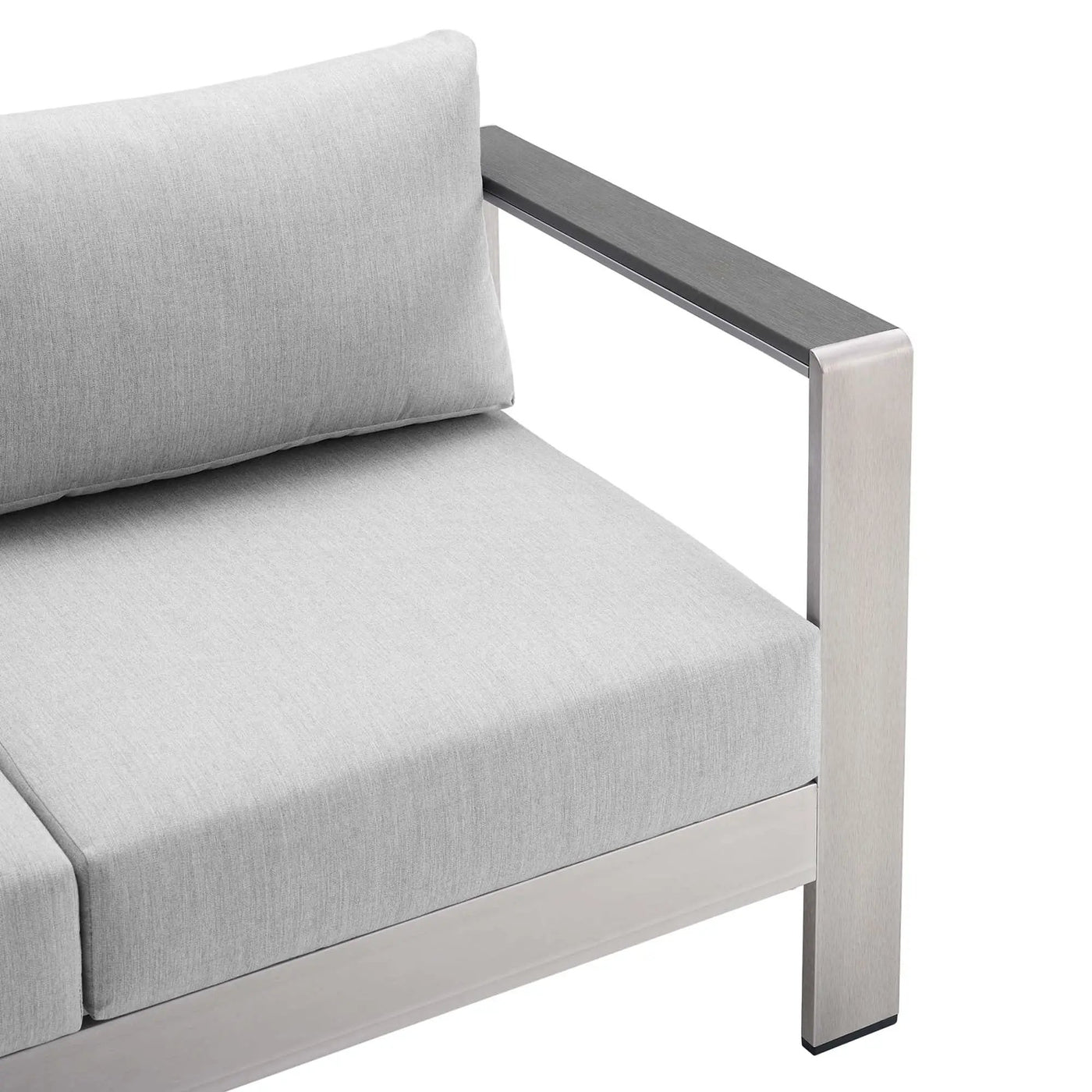 Shore Sunbrella Fabric Aluminum Outdoor Patio Loveseat by Modway by HouseOfZazla