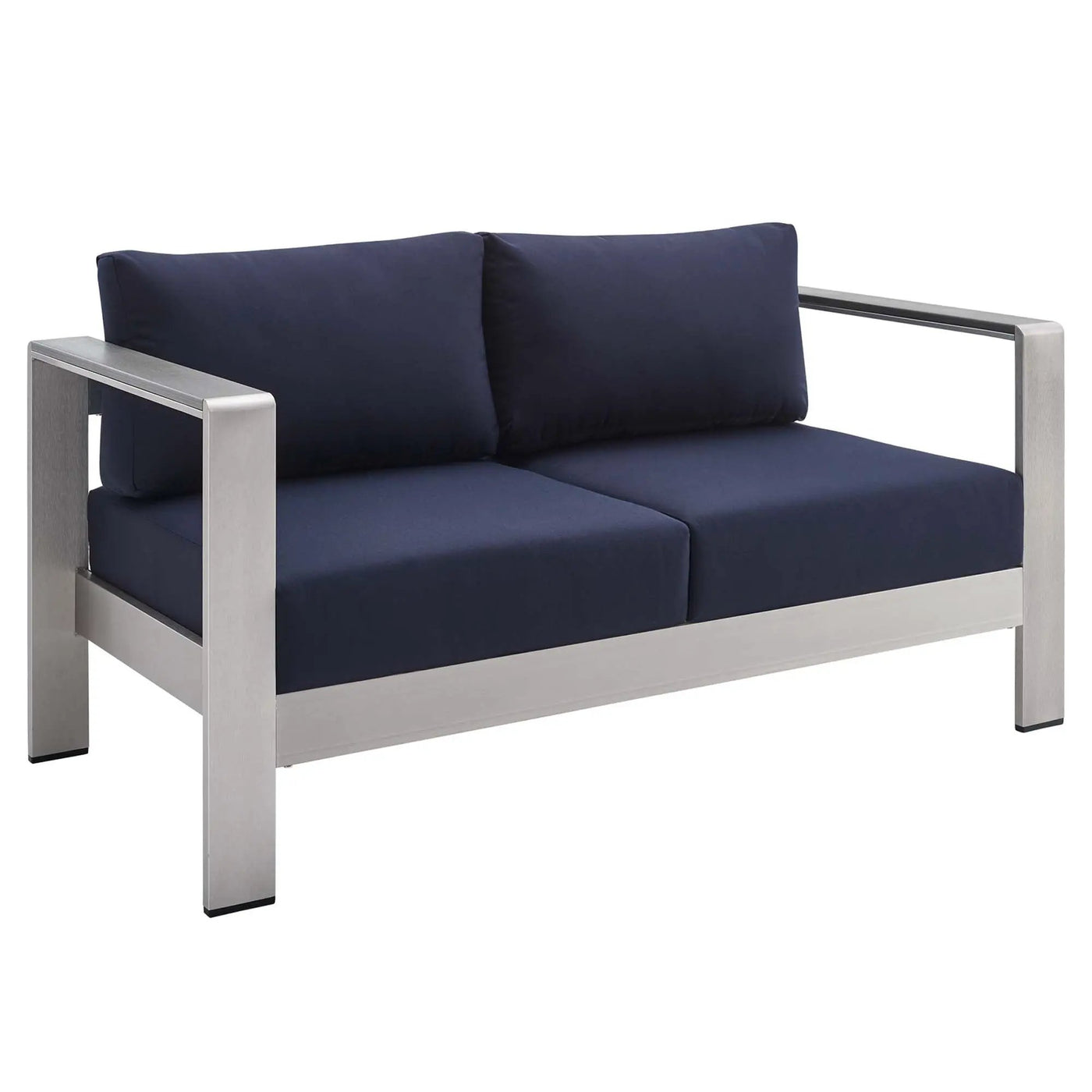 Shore Sunbrella Fabric Aluminum Outdoor Patio Loveseat by Modway by HouseOfZazla