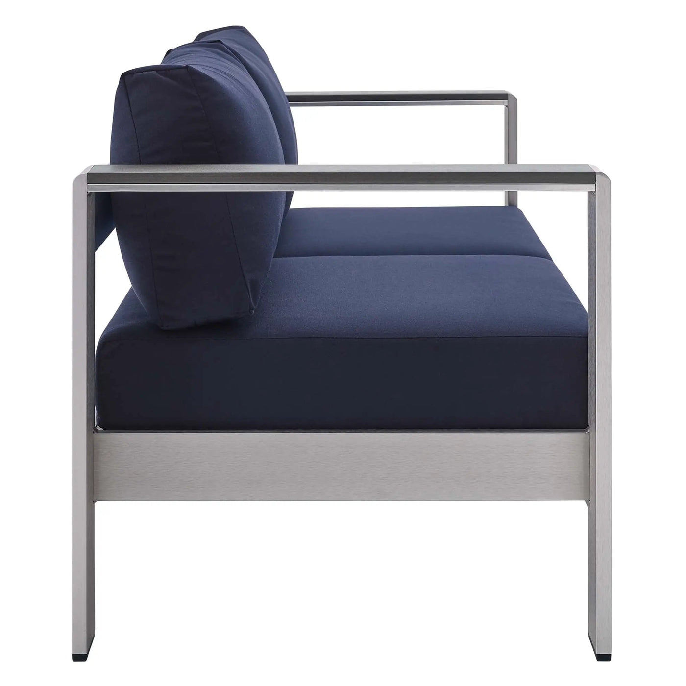 Shore Sunbrella Fabric Aluminum Outdoor Patio Loveseat by Modway by HouseOfZazla