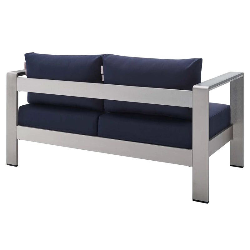 Shore Sunbrella Fabric Aluminum Outdoor Patio Loveseat by Modway by HouseOfZazla