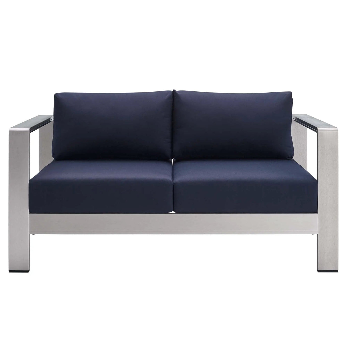 Shore Sunbrella Fabric Aluminum Outdoor Patio Loveseat by Modway by HouseOfZazla
