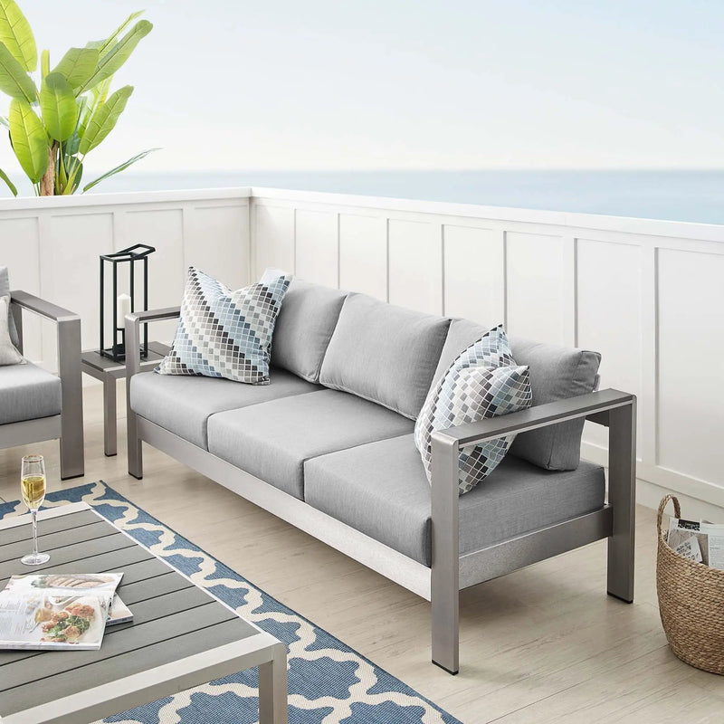 Shore Sunbrella Fabric Aluminum Outdoor Patio Sofa by Modway by HouseOfZazla