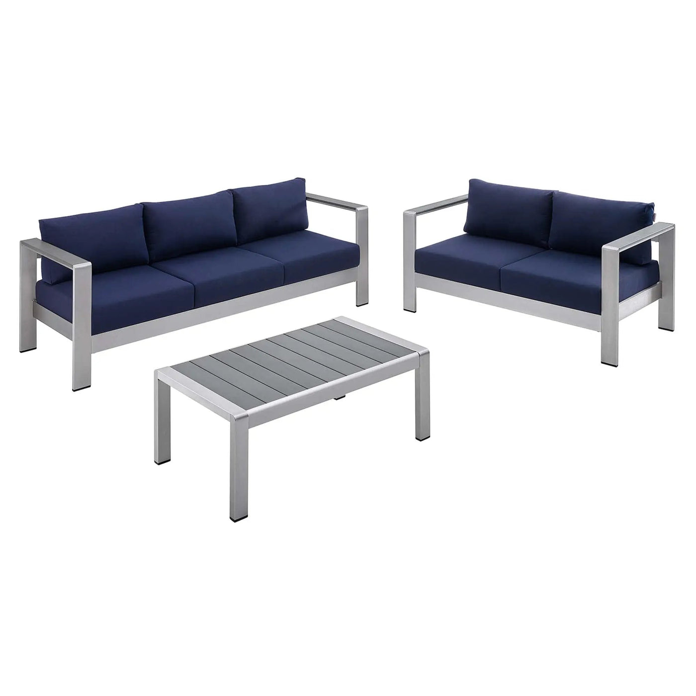 Shore 3 Piece Sunbrella Fabric Outdoor Patio Aluminum Set by Modway by HouseOfZazla