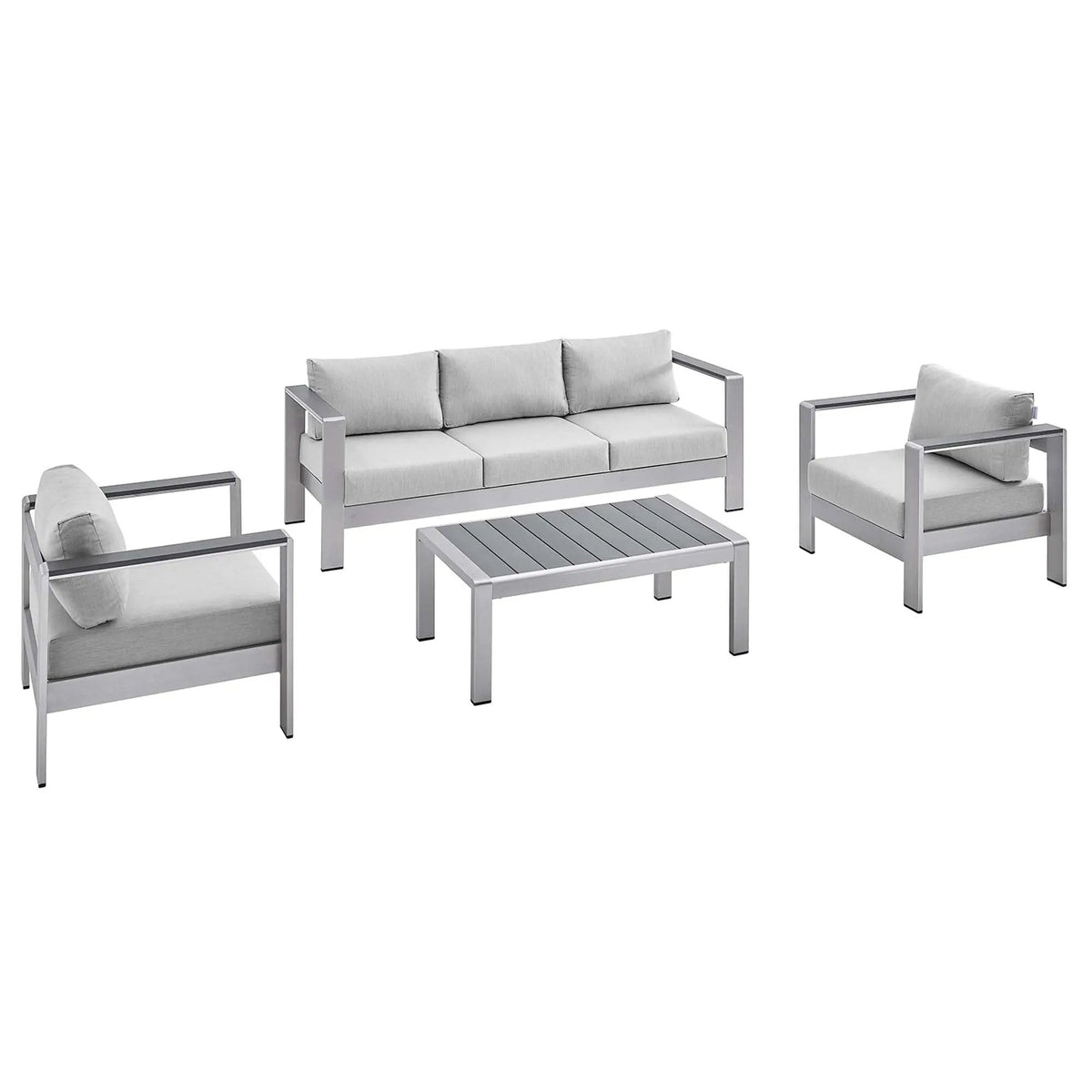 Shore 4 Piece Sunbrella Fabric Outdoor Patio Aluminum Set by Modway by HouseOfZazla
