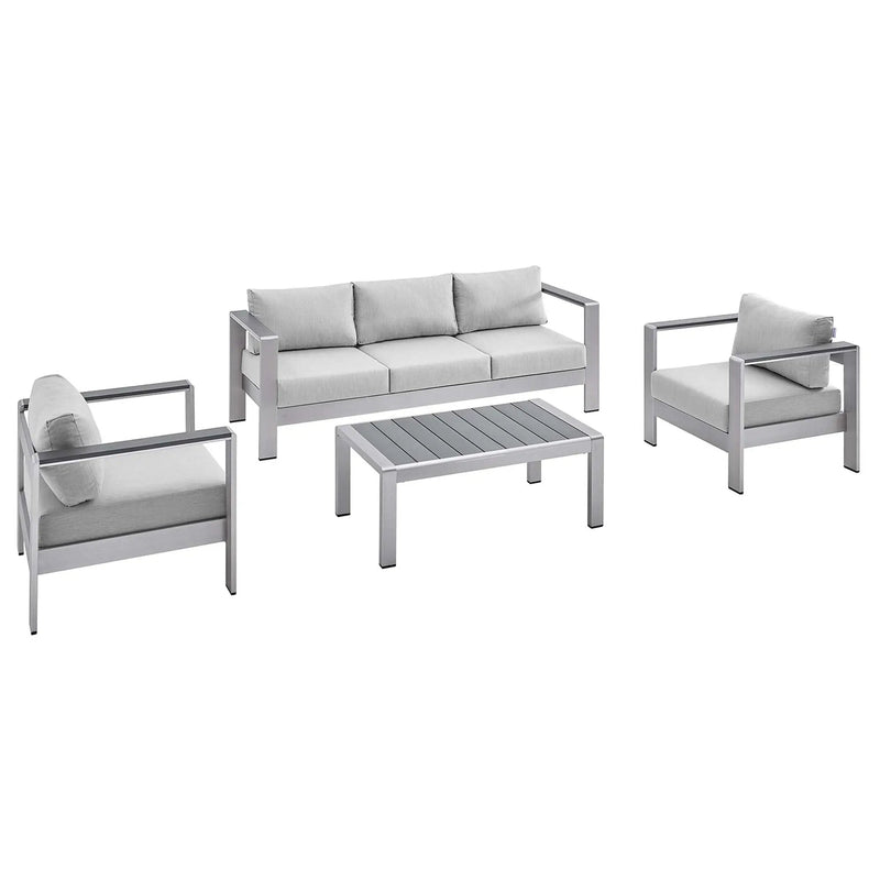 Shore 4 Piece Sunbrella Fabric Outdoor Patio Aluminum Set by Modway by HouseOfZazla