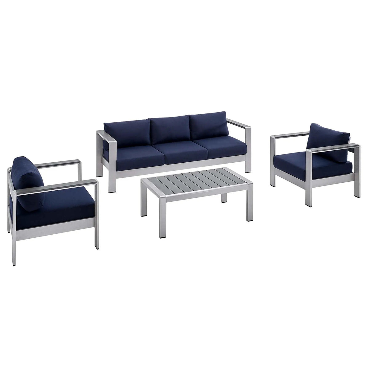 Shore 4 Piece Sunbrella Fabric Outdoor Patio Aluminum Set by Modway by HouseOfZazla