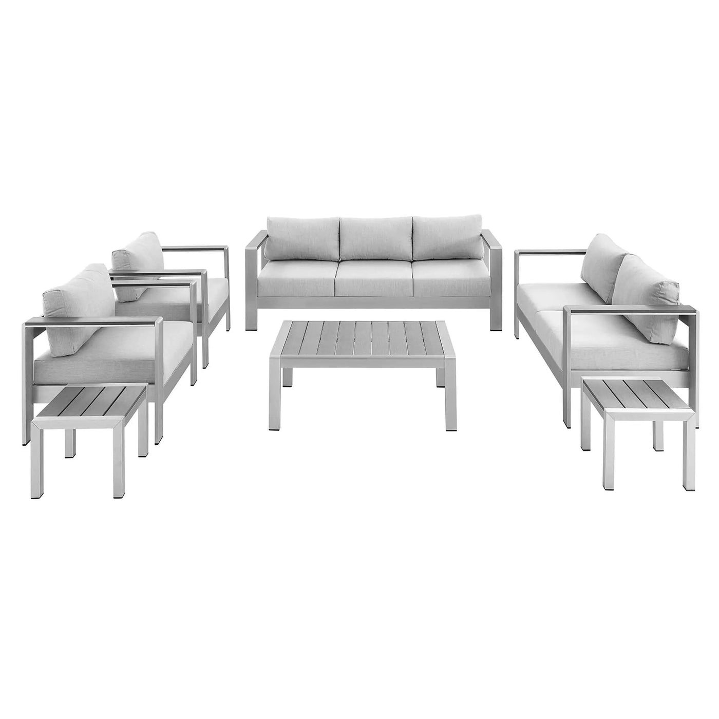 Shore 7 Piece Sunbrella Fabric Outdoor Patio Aluminum Set by Modway by HouseOfZazla