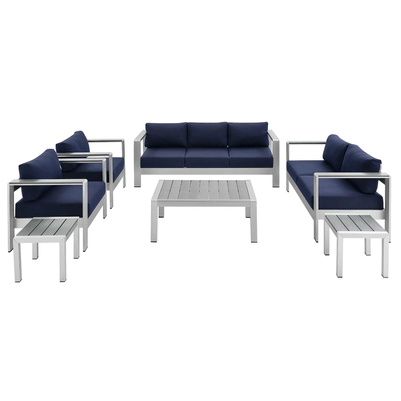 Shore 7 Piece Sunbrella Fabric Outdoor Patio Aluminum Set by Modway by HouseOfZazla