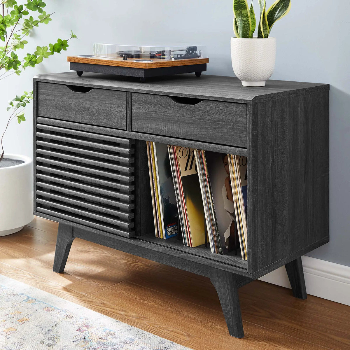 Render Vinyl Record Display Stand by Modway by HouseOfZazla