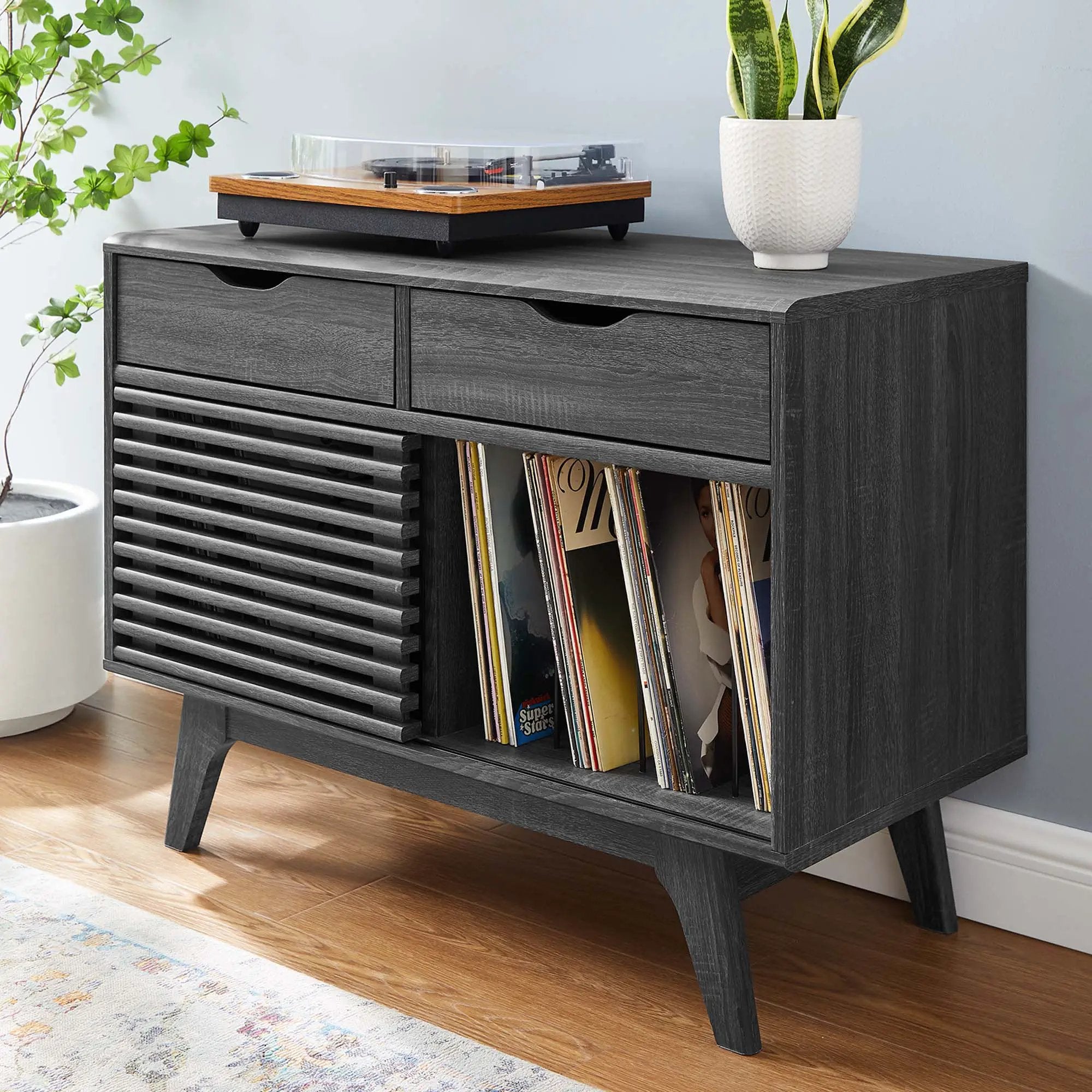 Render Vinyl Record Display Stand by Modway by HouseOfZazla