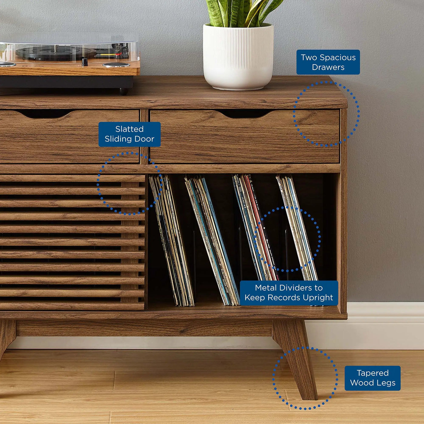 Render Vinyl Record Display Stand by Modway by HouseOfZazla