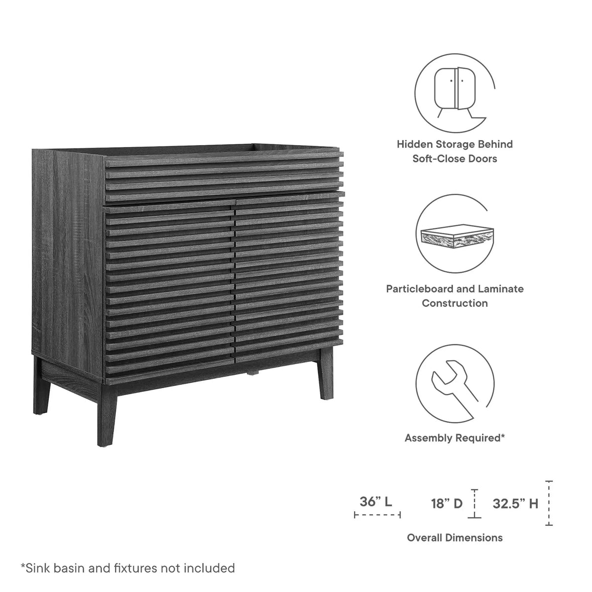 Render 36" Bathroom Vanity Cabinet by Modway by HouseOfZazla